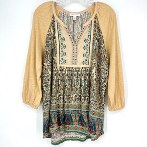 Vintage America Blouse Cross Stitch Floral Cottagecore Size Large Lightweight